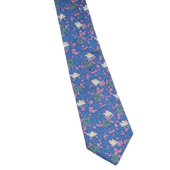 Hermes Flowery Silk Tie 3.5" - Picture 1 of 5